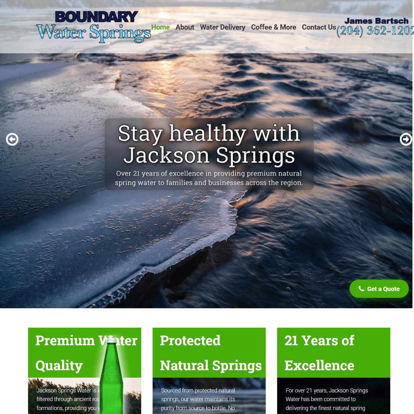 Boundary Water Springs website designed by Thrive Infinite